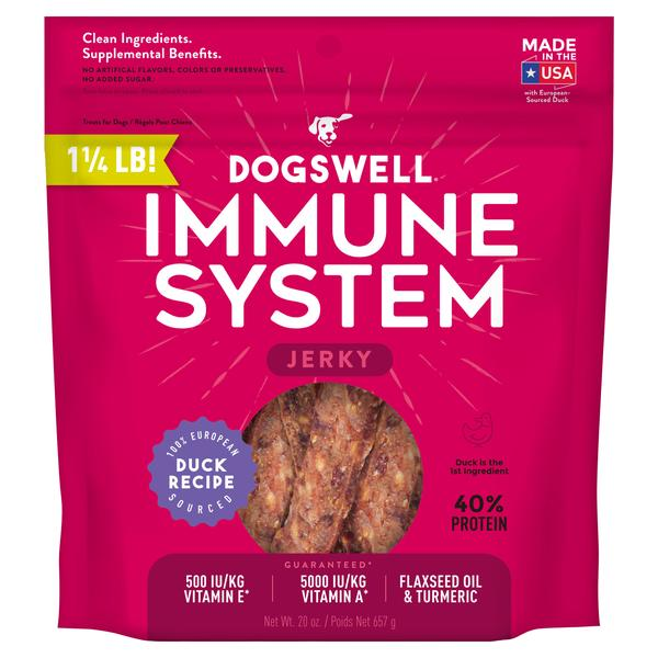 Dogswell Immunity & Defense Jerky Grain-Free Duck Recipe for Dogs, 20 oz.