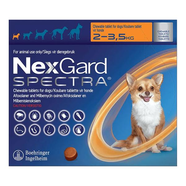 Nexgard Spectra For Xsmall Dogs 4.4-7.7 Lbs (Orange) 6 Pack
